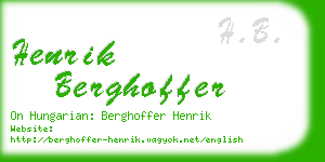 henrik berghoffer business card